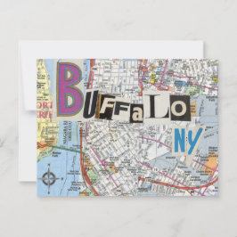 Buffalo NY Maps Collage briefkaart 37