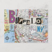 Buffalo NY Maps Collage briefkaart 37 (Voorkant)