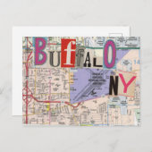 Buffalo NY Maps Collage briefkaart 38 (Voorkant / Achterkant)