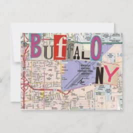 Buffalo NY Maps Collage briefkaart 38