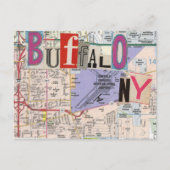 Buffalo NY Maps Collage briefkaart 38 (Voorkant)