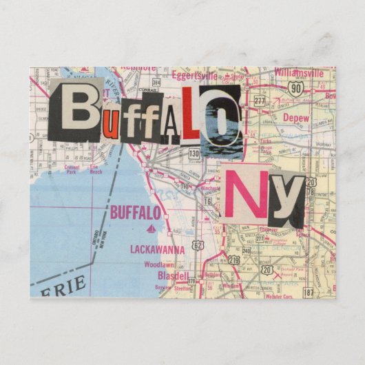Buffalo NY Maps Collage briefkaart 39 (Voorkant)