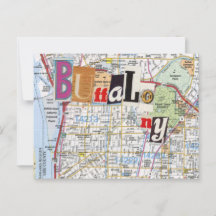 Buffalo NY Maps Collage briefkaart 40