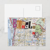 Buffalo NY Maps Collage briefkaart 40 (Voorkant / Achterkant)