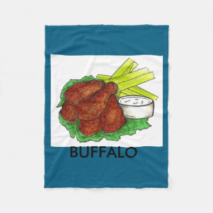 Buffalo Ny New York Hete Bbq Kippenvleugels Bleeks Fleece Deken
