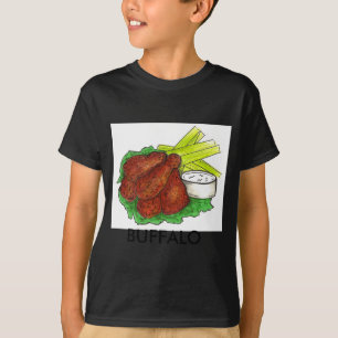 Buffalo Ny New York Hete Bbq Kippenvleugels Bleeks T-shirt