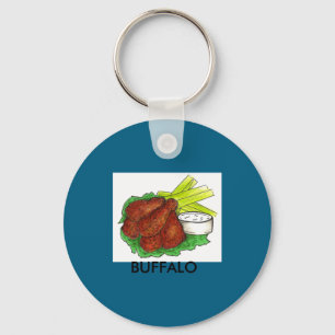 Buffalo Ny New York Hete Bbq Kippenvleugels Selder Sleutelhanger