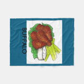 Buffalo Ny New York Hot Bbq Chicken Wings Celery _ Fleece Deken (Voorkant (Horizontaal))