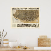 Buffalo, NY Panoramic Map - 1902 Poster (Keuken)