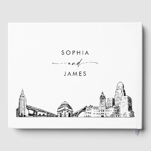 Buffalo NY Skyline Bruiloft Gastenboek (Achterkant)