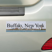Buffalo NY Skyline met Buffalo in Sky Sticker (Op auto)