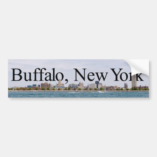 Buffalo NY Skyline met Buffalo in Sky Sticker (Voorkant)