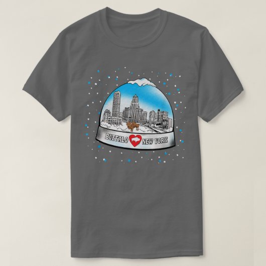 BUFFALO NY-sneeuw wereldbol 716 New York-liefde BF T-shirt (Design voorkant)