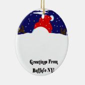 Buffalo NY Snowman Keramisch Ornament (Rechts)