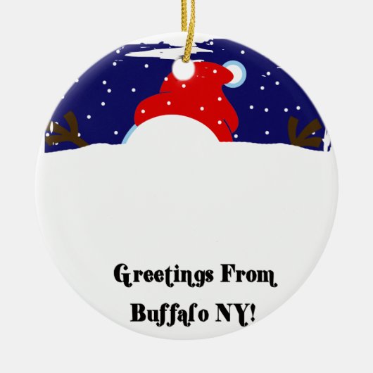 Buffalo NY Snowman Keramisch Ornament (Voorkant)