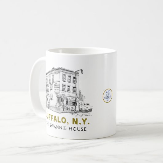 Buffalo NY Swannie Huis Schattige 716 Tavern Koffiemok (Voorkant links)