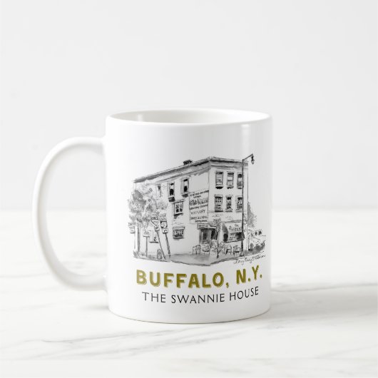 Buffalo NY Swannie Huis Schattige 716 Tavern Koffiemok (Links)
