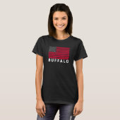 Buffalo NY USA Flag Buffalo Red White & Blue Buffa T-shirt (Voorkant volledig)