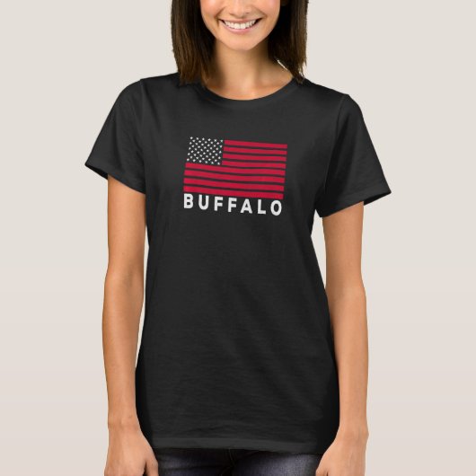 Buffalo NY USA Flag Buffalo Red White & Blue Buffa T-shirt (Voorkant)