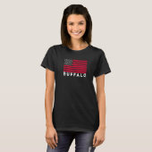 Buffalo NY USA Flag Buffalo Red White & Blue Buffa T-shirt (Voorkant volledig)