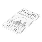 Buffalo NY Wedding Stylized Skyline sparen de Datu Magneet (Linkerzijde)