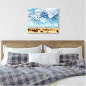 Buffalo onder het Grand Teton-gebergte Canvas Afdruk (Insitu (Slaapkamer))