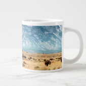 Buffalo onder het Grand Teton-gebergte Grote Koffiekop (Rechts)