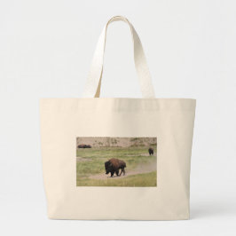 Buffalo onderweg, fotografie grote tote bag