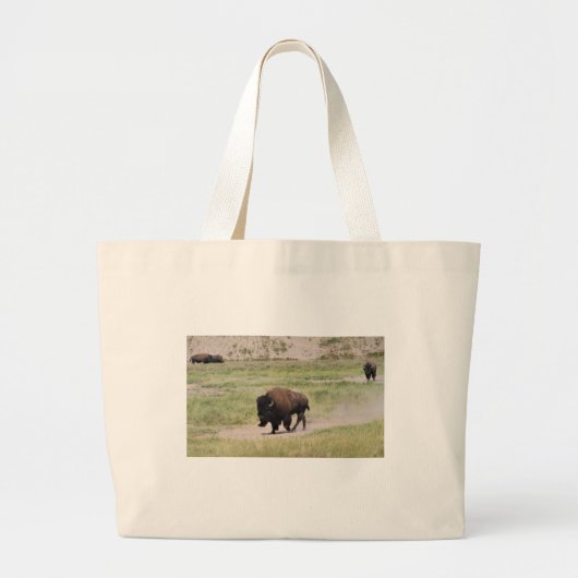 Buffalo onderweg, fotografie grote tote bag (Voorkant)