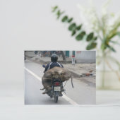 Buffalo op motorfiets-Vietnam Briefkaart (Staand voorkant)