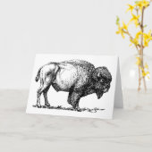 Buffalo or Bison greeting card Kaart (Gele Bloem)