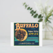 Buffalo Pajaro Valley Apples  Krat Label Briefkaart (Staand voorkant)