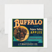 Buffalo Pajaro Valley Apples  Krat Label Briefkaart (Voorkant / Achterkant)