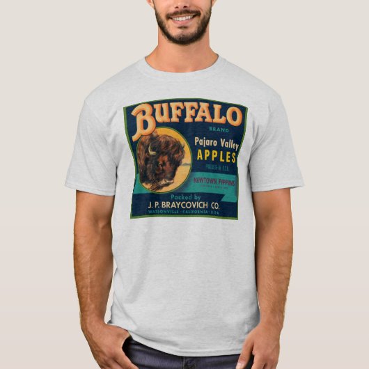 Buffalo Pajaro Valley Apples Krat Label T-shirt (Voorkant)