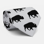 Buffalo patroon silhouet rustiek stropdas (Opgerold)