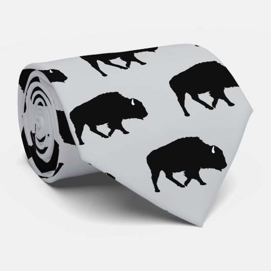 Buffalo patroon silhouet rustiek stropdas (Opgerold)