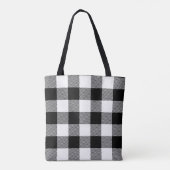 Buffalo Pattern Monogram Holiday Black en White Tote Bag (Achterkant)
