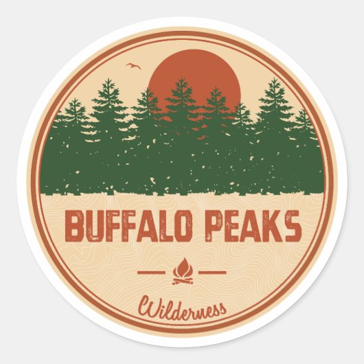 Buffalo Peaks Wilderness Colorado Ronde Sticker (Voorkant)
