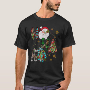 Buffalo Plaid 70s 80s Stijl Santa Merry Ch T-shirt