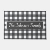 Buffalo Plaid Achternaam Deurmat (Voorkant)