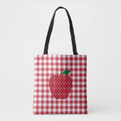 Buffalo Plaid Apple Teacher Tote Bag (Voorkant)