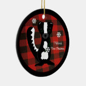 Buffalo Plaid Baby Eerste Kerstmis Ornament (Rechts)