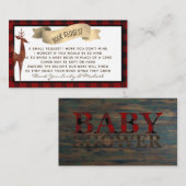 Buffalo Plaid Baby Shower Boek Verzoek Gedicht Informatiekaartje (Voorkant / Achterkant)