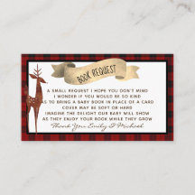 Buffalo Plaid Baby Shower Boek Verzoek Gedicht