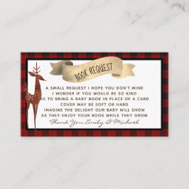 Buffalo Plaid Baby Shower Boek Verzoek Gedicht Informatiekaartje