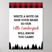 Buffalo Plaid Baby Shower Gastensignatuur Afdruk Poster (Voorkant)