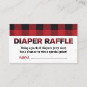 Buffalo Plaid Baby shower Luier Raffle Kaart (Voorkant)