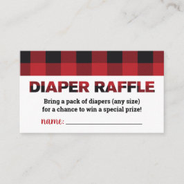 Buffalo Plaid Baby shower Luier Raffle Kaart