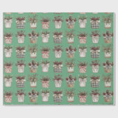 Buffalo Plaid Basket | Boerderij Kerstmis Cadeaupapier (Vlak)