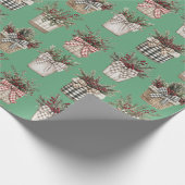 Buffalo Plaid Basket | Boerderij Kerstmis Cadeaupapier (Hoek)